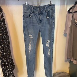 Hot Topic Blue Distressed Skinny Jeans